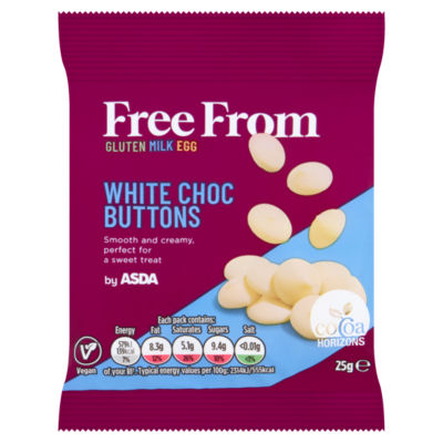 ASDA Free From White Chocolate Buttons 25g - British product