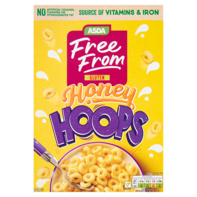 ASDA Honey Hoops gluten free cereal 300g, UK version