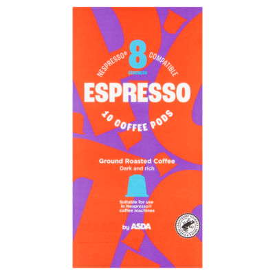 ASDA espresso coffee pods 10 x 5.2g - British product