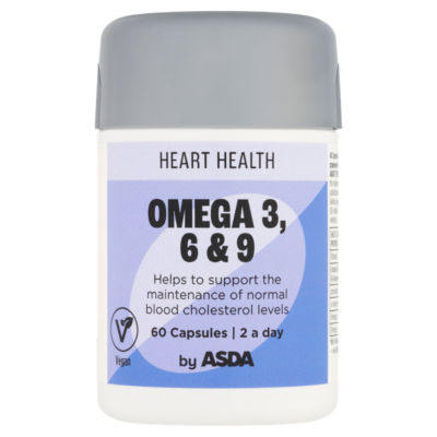 ASDA Omega 3 6 9 food supplement capsules 60 - British product