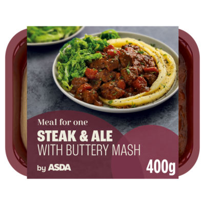 ASDA steak and ale ready meal with buttery mash 400g - British product