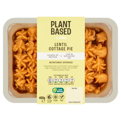 ASDA lentil cottage pie ready meal 400g, imported from the UK