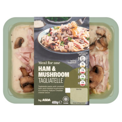 ASDA ham mushroom tagliatelle tray 400g - British product