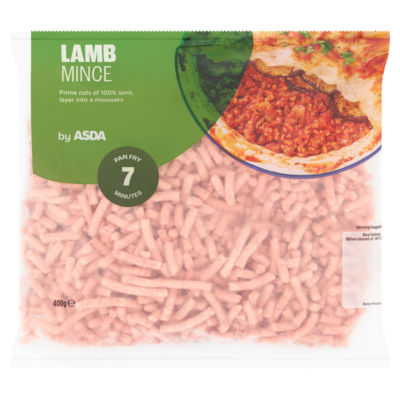 ASDA Lamb Mince 400g Raw Meat Pack - British product