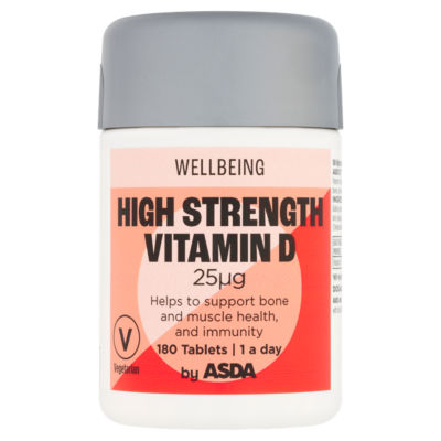 ASDA Wellbeing Vitamin D3 tablets 180 count - British product