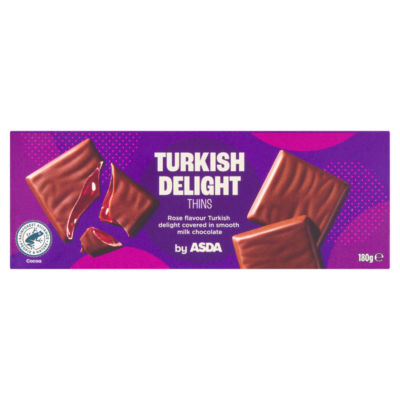 ASDA Turkish Delight Thins Rose Flavour Milk Chocolate 180g