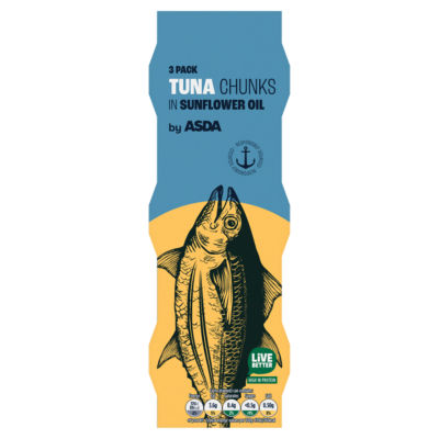 ASDA Tuna Chunks in Sunflower Oil 3 x 80g - British product