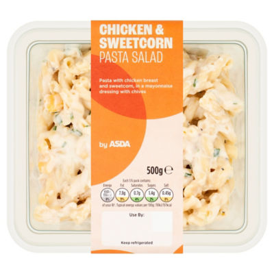 ASDA chicken sweetcorn pasta salad 500g - British product