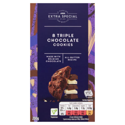 ASDA Extra Special Triple Chocolate Cookies 200g - British product