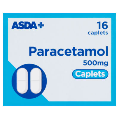 ASDA Paracetamol 500mg Caplets 16 - British product