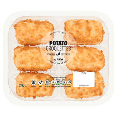 ASDA Crisp & Fluffy Potato Croquettes 276g - British product