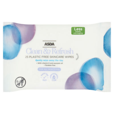 ASDA Clean & Refresh 25 Plastic Free Facial Cleansing Wipes