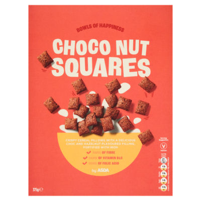 ASDA Choco-Nut Squares cereal bars 375g - British product