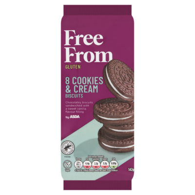 ASDA Free From Cookies and Cream Biscuits 142g - British product