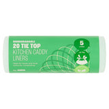 ASDA biodegradable 20 tie top kitchen caddy liners 5 litres - British product