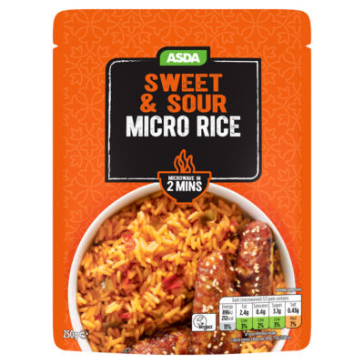 ASDA Sweet & Sour Microwave Rice 250g - British product