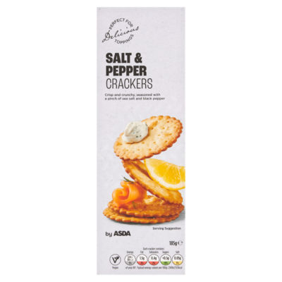 ASDA salt and pepper crackers 185g - British product