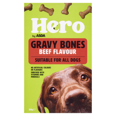 Hero by ASDA Beef Flavour Gravy Bones Dog Treats 800g