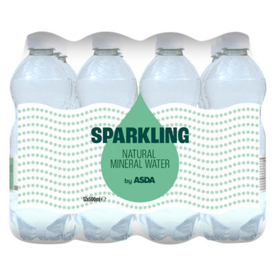 Asda sparkling natural mineral water 12 x 500ml - British product