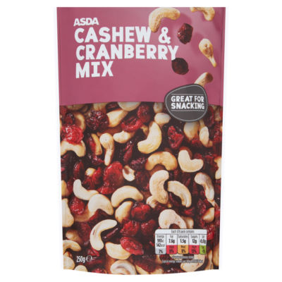 ASDA cashew and cranberry mix 250g - British product