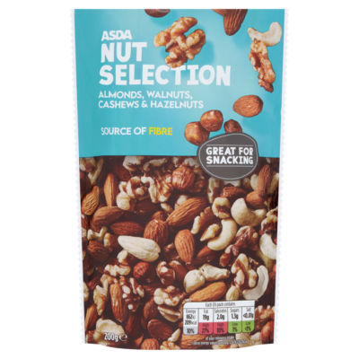 ASDA Almonds Walnuts Cashews Hazelnuts Nut Mix 200g - British product