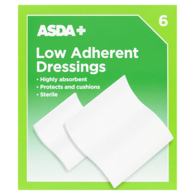 ASDA Low Adherent Dressing Pads 6 Pack