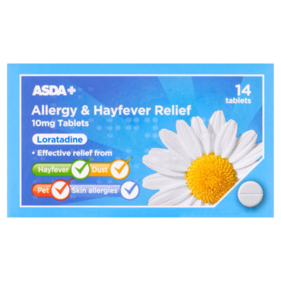 ASDA Loratadine 10mg hayfever relief tablets 14 tablets - British product
