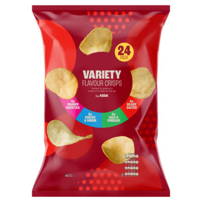 ASDA Variety Flavour Crisps Multipack 24 x 25g (600g)