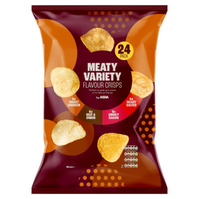 Asda Meaty Variety Flavour Crisps Multipack 600g