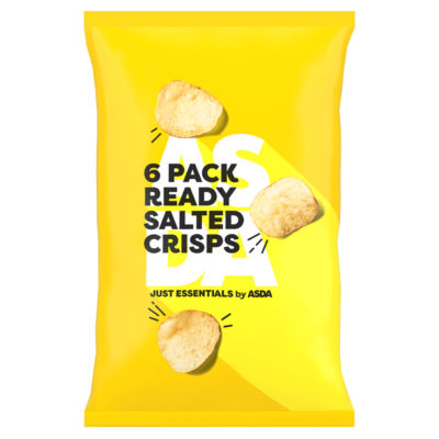 JUST ESSENTIALS Ready Salted Potato Crisps 6 x 25g (150g)