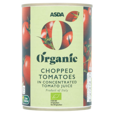 ASDA Organic Chopped Tomatoes in concentrated tomato juice 400g - British product