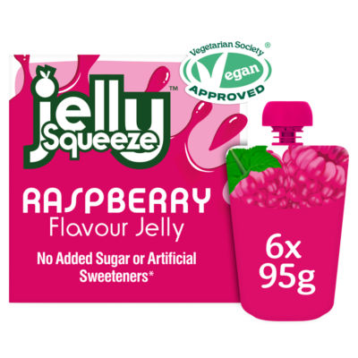Jelly Squeeze Raspberry Flavour Jelly 6 x 95g, UK version