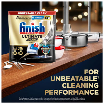 Finish Ultimate Plus All In One dishwasher tablets 52 count - British product