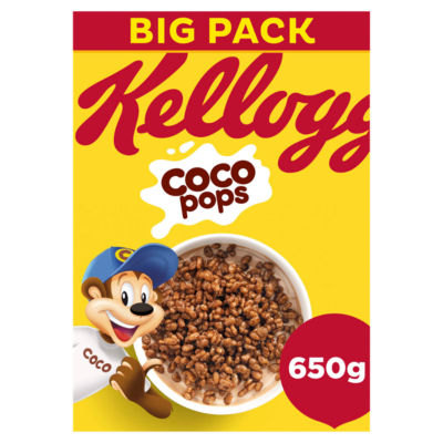 Kellogg's Coco Pops chocolate breakfast cereal 650g - British product
