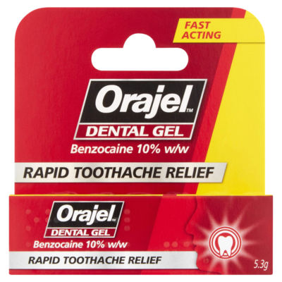Orajel Dental Gel Rapid Toothache Relief 5.3g, imported from the UK