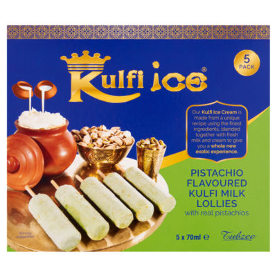 Kulfi Ice pistachio milk lollies 5 x 70ml, UK version