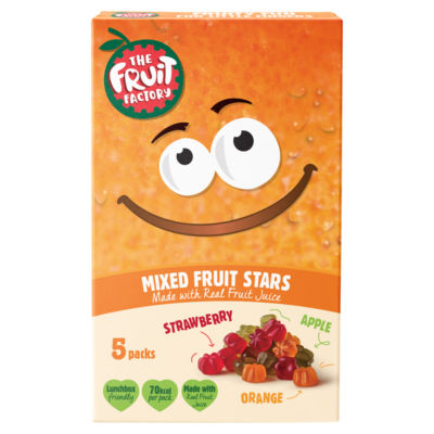 The Fruit Factory Mixed Fruit Stars 5 pack - British product