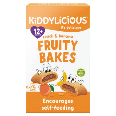 Kiddylicious peach and banana fruity bakes baby snack 132g, UK version