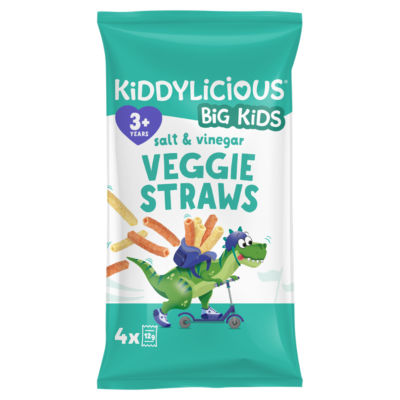 Kiddylicious Salt & Vinegar Veggie Straws 4 x 12g, UK version