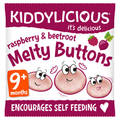 Kiddylicious raspberry and beetroot melty buttons 6g, UK version