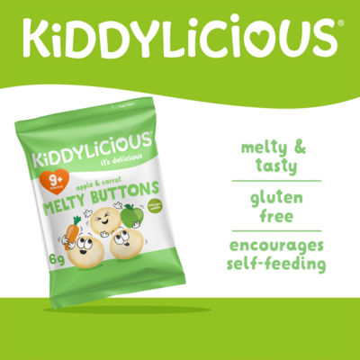 Kiddylicious Apple Carrot Melty Buttons 30g, UK version