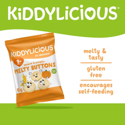Kiddylicious Banana & Pumpkin Melty Buttons 30g, UK version