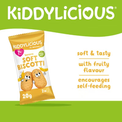 Kiddylicious banana soft biscotti 6 x 20g, UK version