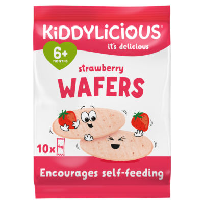 Kiddylicious strawberry wafers 10 x 4g (British brand)