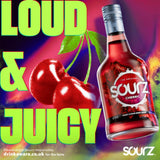 Sourz Cherry Sweet & Sour Liqueur 70cl bottle, a British brand product