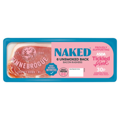Finnebrogue Naked Unsmoked Back Bacon Rashers 200g