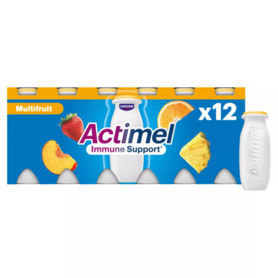Actimel multifruit yogurt drink 12x100g multipack - British product