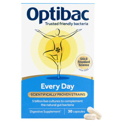 Optibac Every Day probiotic supplement 30 capsules, imported from the UK