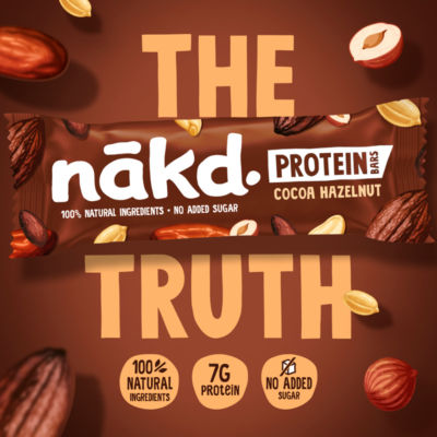 Nakd Protein Peanut Butter Fruit & Nut Bars 3 x 45g, imported from the UK