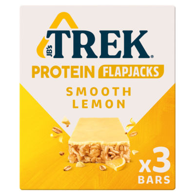 Trek smooth lemon protein flapjacks 3 x 40g (British brand)